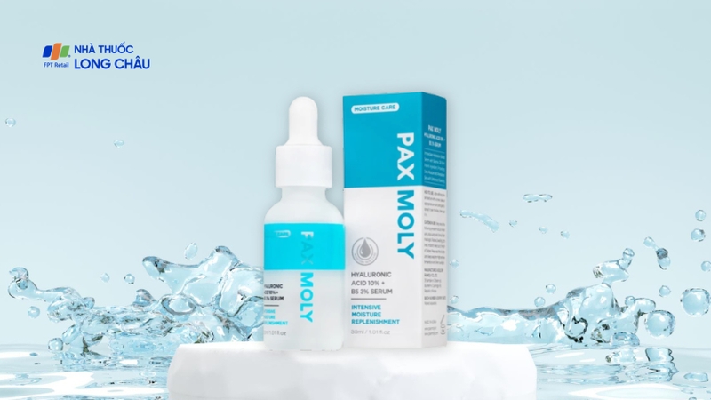 Pax Moly Hyaluronic Acid 10% + B5 3% Serum hỗ trợ duy trì độ ẩm và cải thiện độ đàn hồi của da