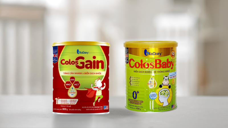 Sữa ColosBaby và ColosGain thuộc thương hiệu VitaDairy