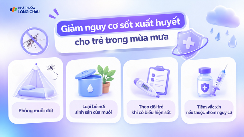Một số biện pháp giúp giảm nguy cơ sốt xuất huyết cho trẻ trong mùa mưa