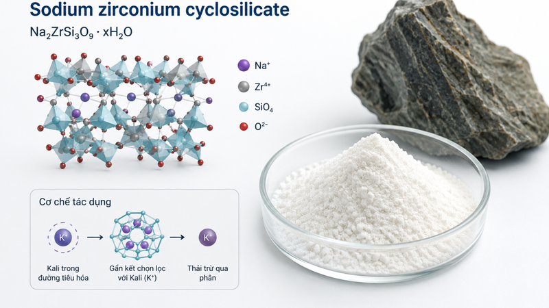 Sodium zirconium cyclosilicate là gì? Đây là hoạt chất thuộc nhóm thuốc gắn kali