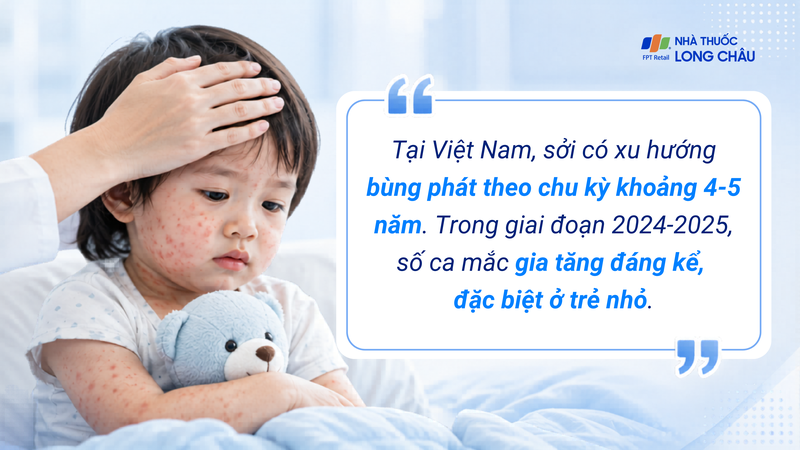 Bệnh sởi có xu hướng bùng phát theo chu kỳ khoảng 4-5 năm