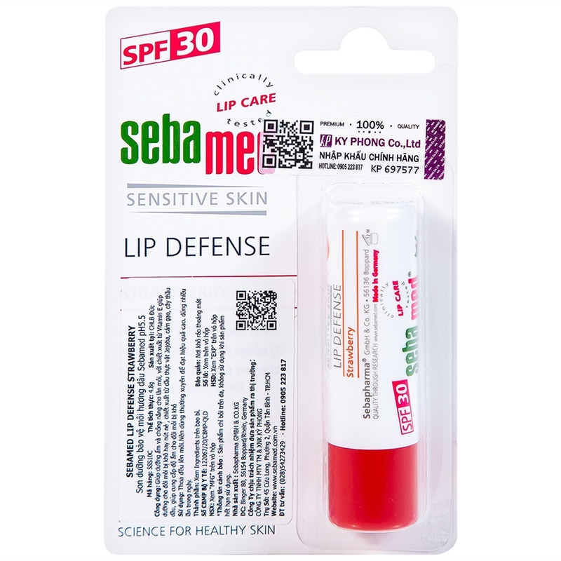 Son dưỡng bảo vệ môi hương dâu Sebamed Lip Defense (4,8g) 1