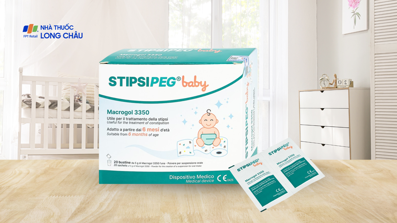 Bột nhuận tràng Stipsipeg Baby Macrogol 3350 (20 gói x 5g)