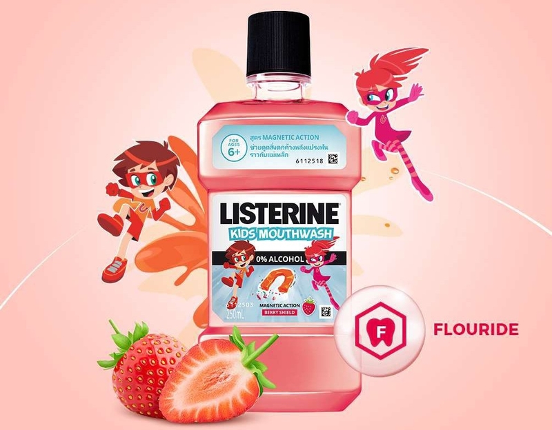 Nước súc miệng cho bé: Listerine Kids Mouthwash