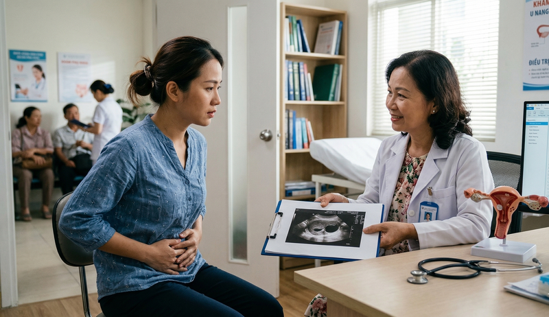 Theo dõi sát sao kích thước u khi dùng thuốc trị u nang buồng trứng