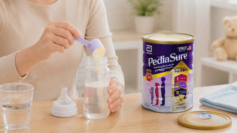 Pha sữa đúng tỷ lệ và nhiệt độ giúp đảm bảo dinh dưỡng và an toàn cho bé