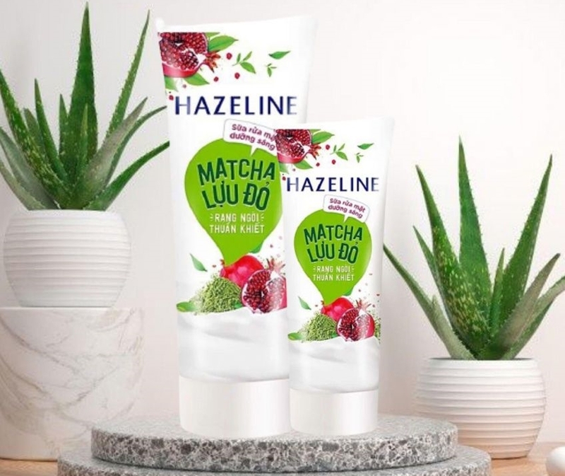 Sữa rửa mặt Hazeline có ăn nắng không, review sữa rửa mặt Matcha Lựu đỏ 1