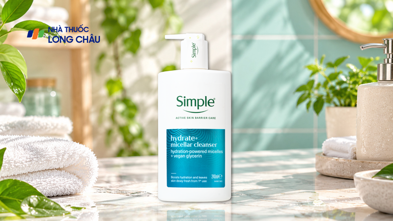 Sữa rửa mặt Simple Hydrate+ Micellar Cleanser