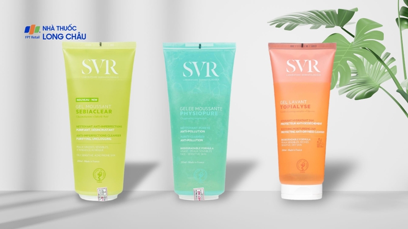 Sữa rửa mặt của SVR được phân chia thành nhiều dòng khác nhau