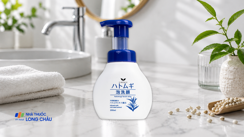 Sữa rửa mặt tạo bọt S Select Hatomugi Facial Whip