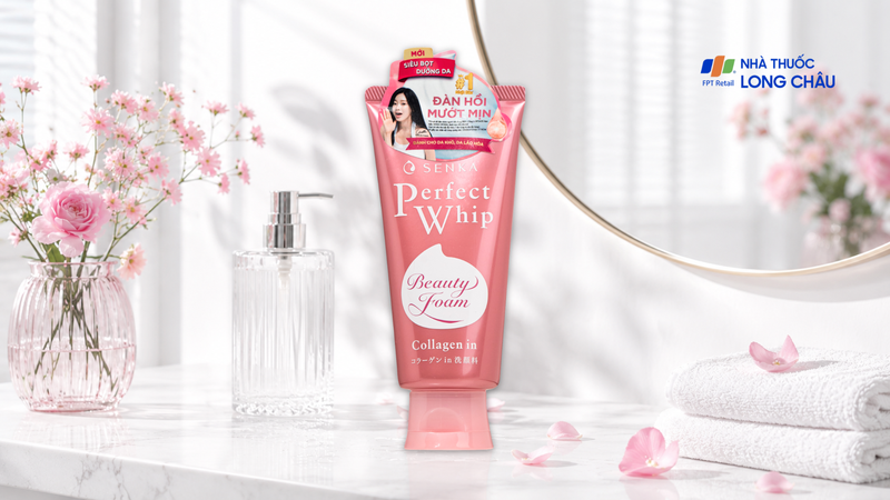 Sữa rửa mặt Senka Perfect Whip Collagen In A