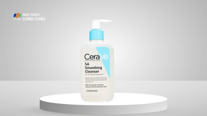 Sữa rửa mặt Cerave Sa Smoothing Cleanser giúp làm sạch tế bào chết trên da