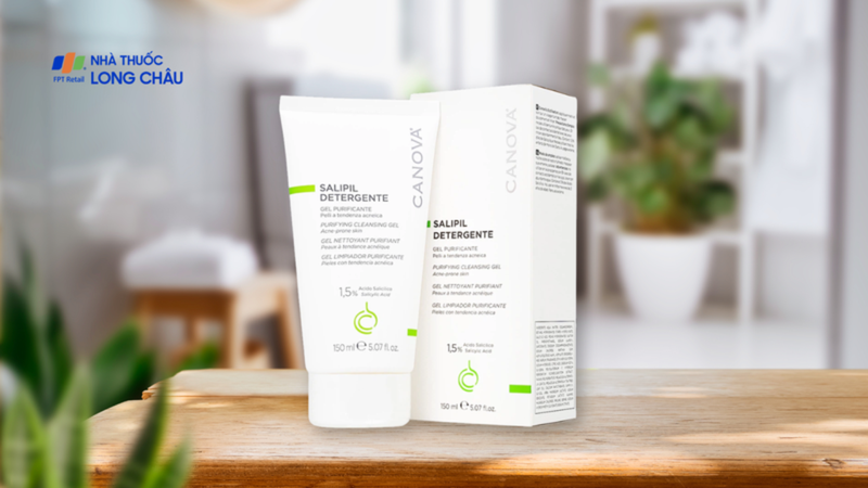 Gel rửa mặt Canova Salipil Detergente giúp  oại bỏ bụi bẩn, tế bào chết, dầu thừa trên da