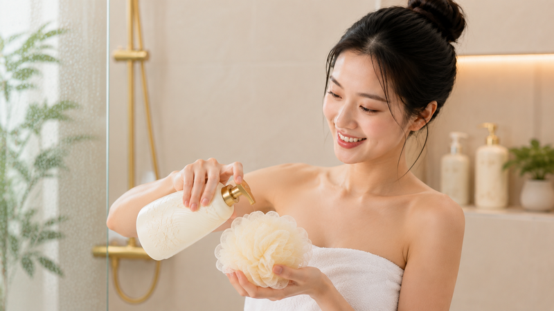Sữa tắm collagen giúp làm sạch mồ hôi và tạo cảm giác thư giãn sau khi tắm