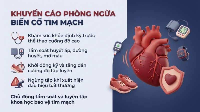 Khuyến cáo phòng ngừa biến cố tim mạch khi chơi thể thao