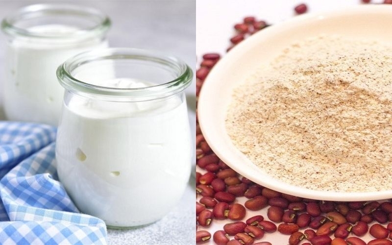 Tắm trắng bằng hỗn hợp bột đậu đỏ - sữa chua không đường