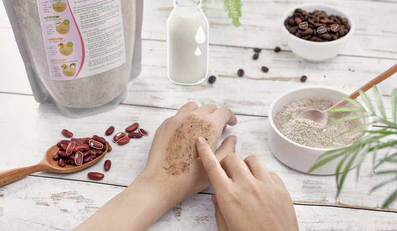 Tắm trắng bằng bột đậu đỏ và dầu dừa