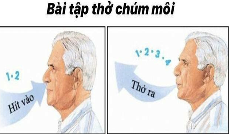 Bài tập thở chúm môi giúp giải áp nhịp thở