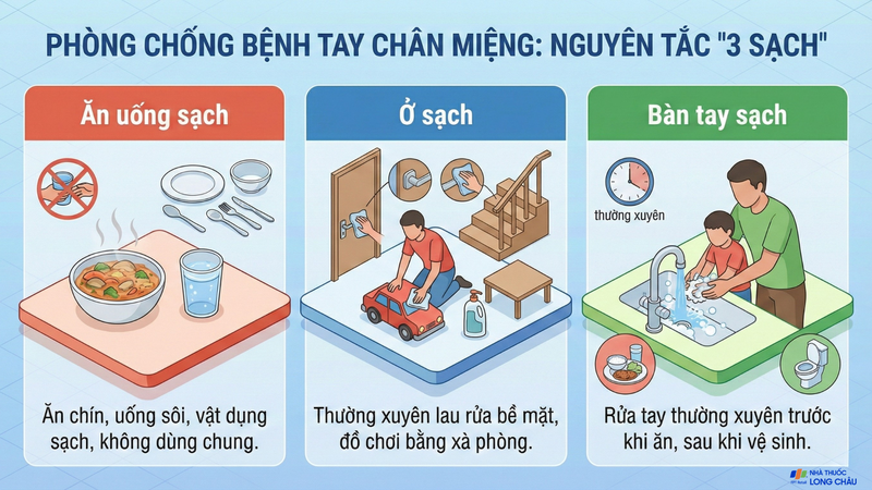 Thực hiện nguyên tắc "3 sạch" để phòng bệnh tay chân miệng