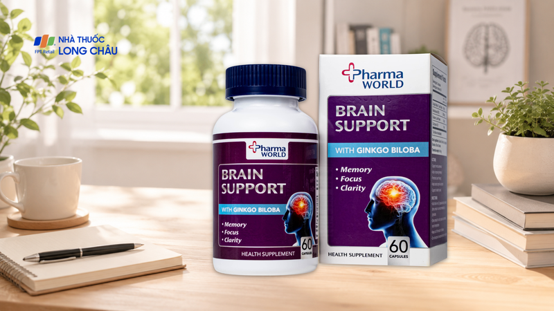 Pharma World Brain Support hỗ trợ tăng cường sức khỏe não bộ