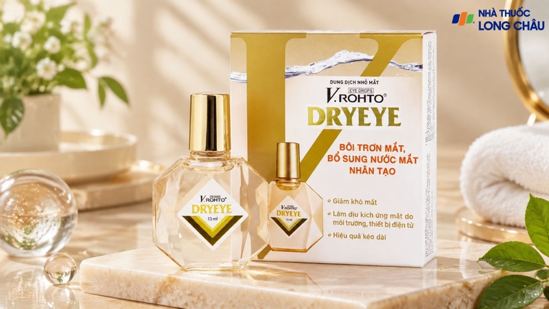 V.Rohto DryEye hỗ trợ duy trì độ ẩm và giảm cảm giác cộm mắt