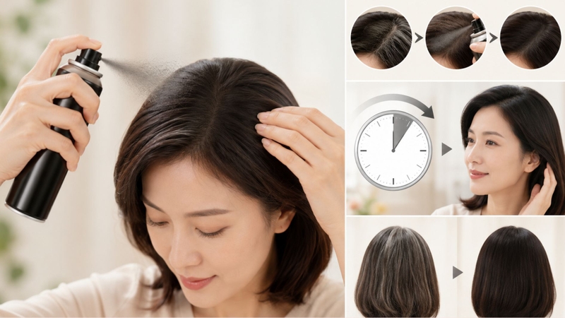 Thuốc nhuộm tóc dạng xịt giúp phủ màu nhanh và tiện lợi