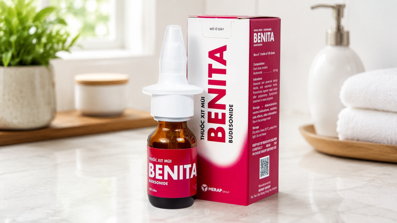 Thuốc xịt mũi Benita Merap chứa dược chất chính là budesonid