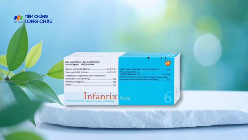 Vắc xin Infanrix Hexa giúp phòng ngừa 6 bệnh nguy hiểm: Bạch hầu, ho gà, uốn ván, bại liệt, viêm gan B và các bệnh do vi khuẩn Haemophilus influenzae type b (Hib) gây ra