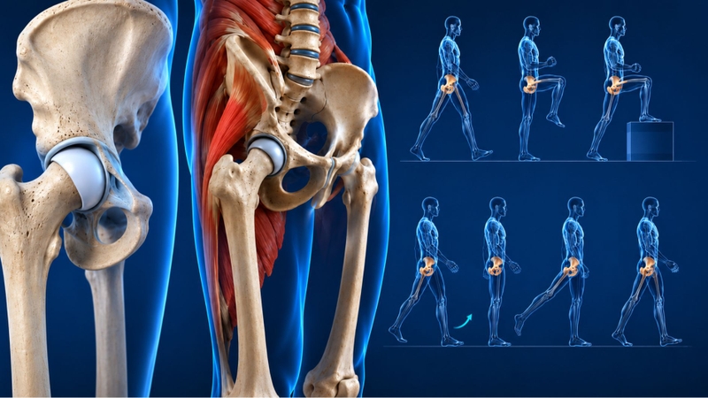 Khớp háng vận động linh hoạt theo nhiều hướng