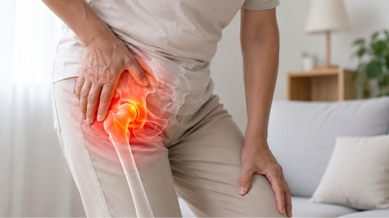 Viêm khớp háng thường gây đau, sưng và cứng khớp