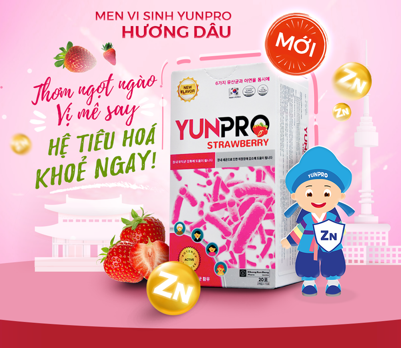 Tìm hiểu về công dụng và cách dùng men vi sinh Yunpro Strawberry 2