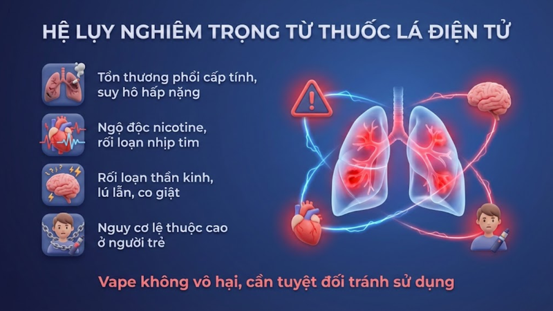 Hệ lụy nghiêm trọng từ thuốc lá điện tử