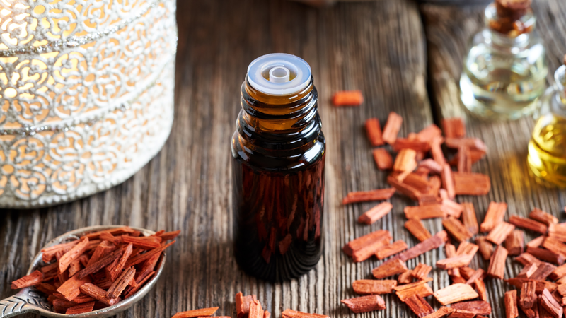 Tinh dầu đàn hương được chiết xuất chủ yếu từ phần gỗ và rễ của cây đàn hương