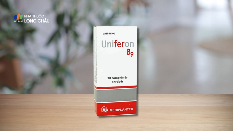 Uniferon B9 là thuốc phối hợp giữa sắt (II) sulfat và acid folic