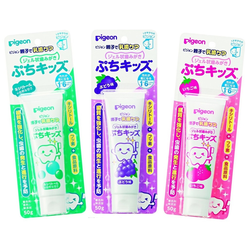 Kem đánh răng có flour cho bé: Pigeon