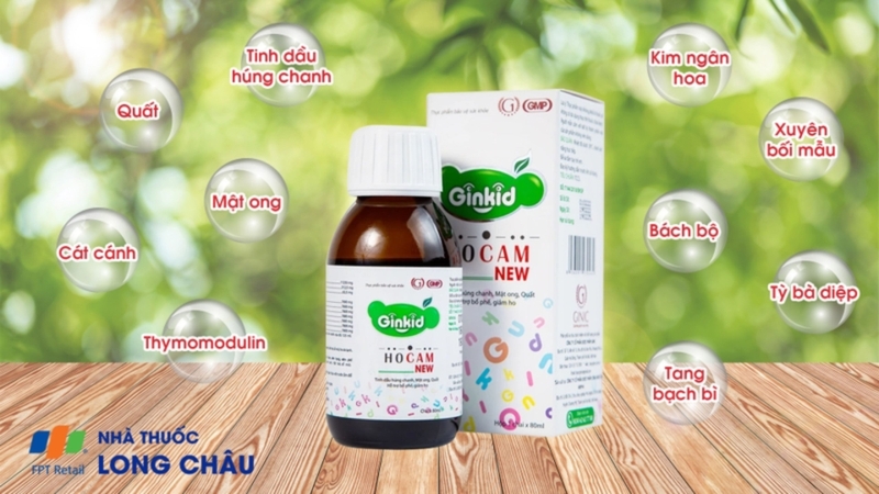 Siro ho Ginkid Ho Cam là sản phẩm hỗ trợ bổ phế, nhuận phế và giúp giảm ho