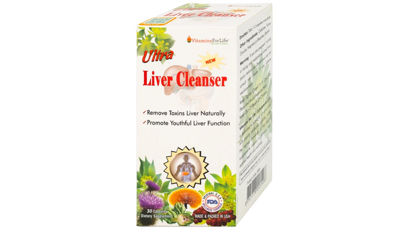Ultra Liver Cleanser Vitamins For Life bổ sung cây kế sữa, atiso và nghệ giúp hỗ trợ chức năng gan