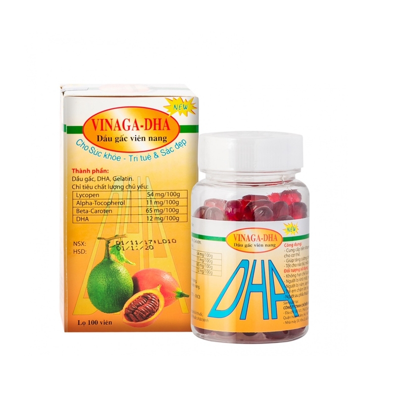 Vinaga DHA là viên nang dầu gấc có khả năng giúp sáng mắt, ngăn ngừa các bệnh về mắt