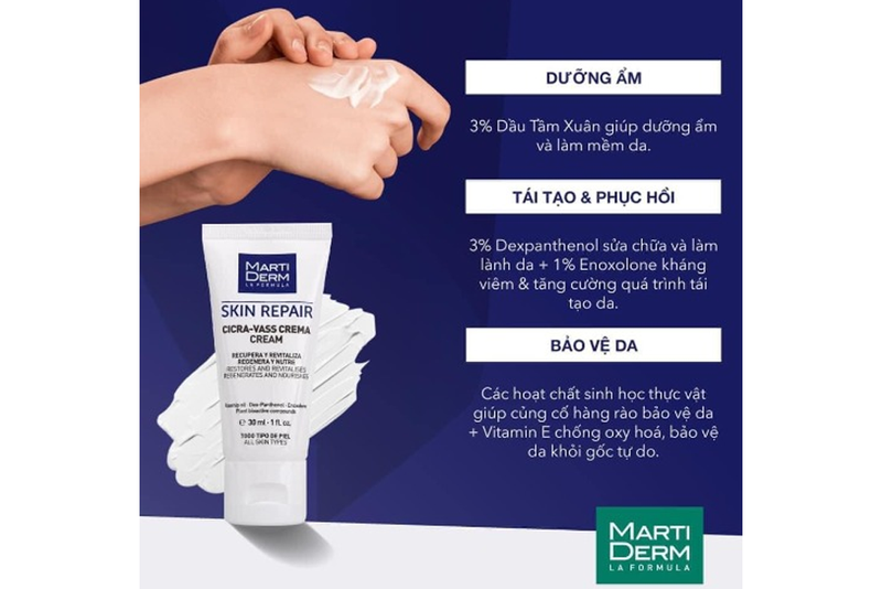 Kem dưỡng cấp ẩm MartiDerm là dòng sản phẩm dưỡng ẩm cho da treatment