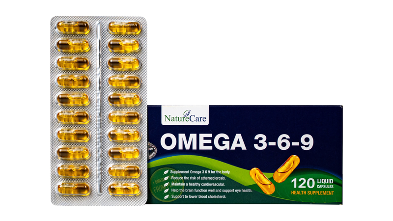 NatureCare Omega 3-6-9 bổ sung các axit béo thiết yếu hỗ trợ sức khỏe toàn diện