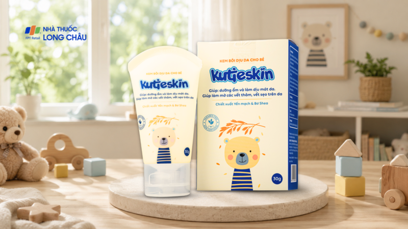 Kutieskin giúp dưỡng ẩm và làm dịu vùng da bị kích ứng