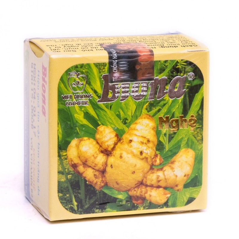 Kem trị mụn với nghệ,&nbsp;vitamin B2 Biona được chiết xuất từ nghệ tươi có tác dụng trị mụn, sát khuẩn, giảm sẹo mụn