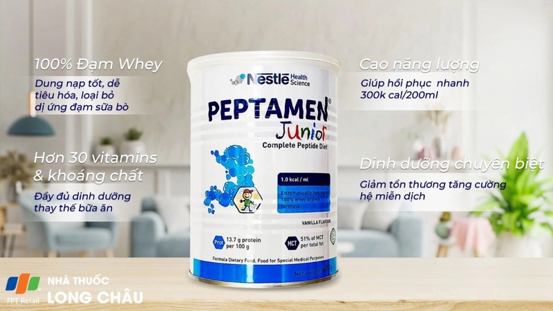 Sữa Peptamen Junior Nestlé có bán tại hệ thống nhà thuốc Long Châu