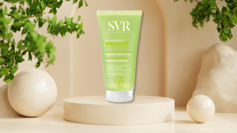 Gel rửa mặt SVR Sebiaclear Gel Moussant làm sạch không chứa xà phòng, hỗ trợ loại bỏ tế bào da chết