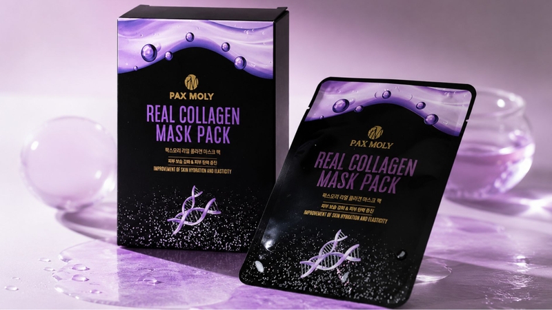 Mặt nạ dưỡng da Pax Moly Real Collagen Mask Pack hỗ trợ cải thiện độ đàn hồi cho da