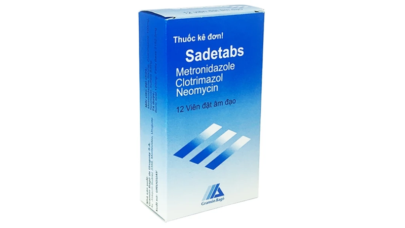 Thuốc đặt âm đạo Sadetab chứa clotrimazole, metronidazole và neomycin sulfate