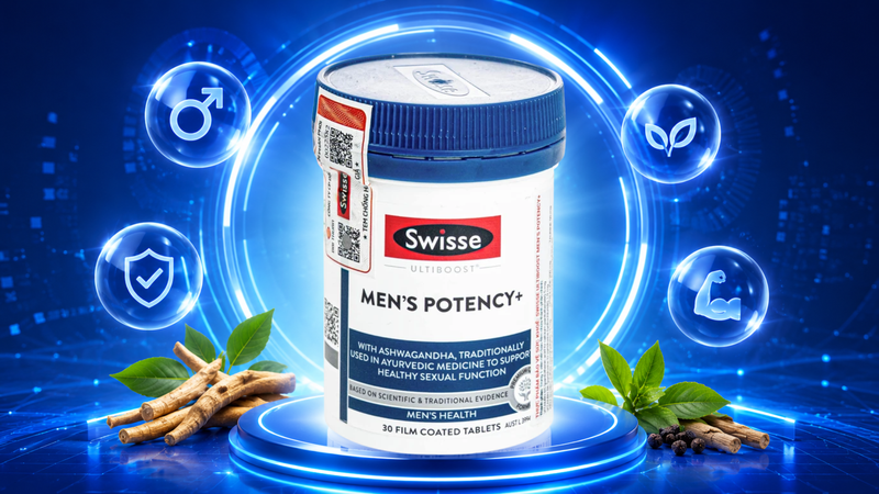 Swisse Ultiboost Men's Potency hỗ trợ sức khỏe sinh sản ở nam giới trưởng thành