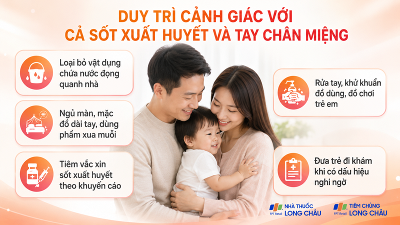 Cần chủ động phòng ngừa cả sốt xuất huyết và tay chân miệng