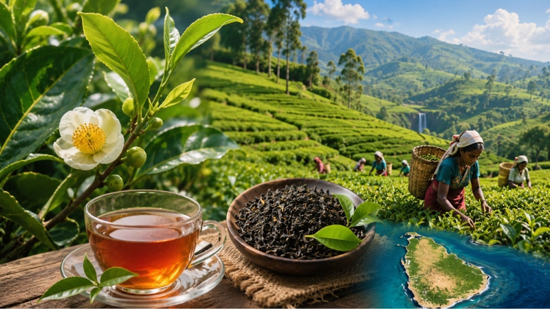 Trà Ceylon được sản xuất từ cây Camellia sinensis và canh tác chủ yếu tại Sri Lanka
