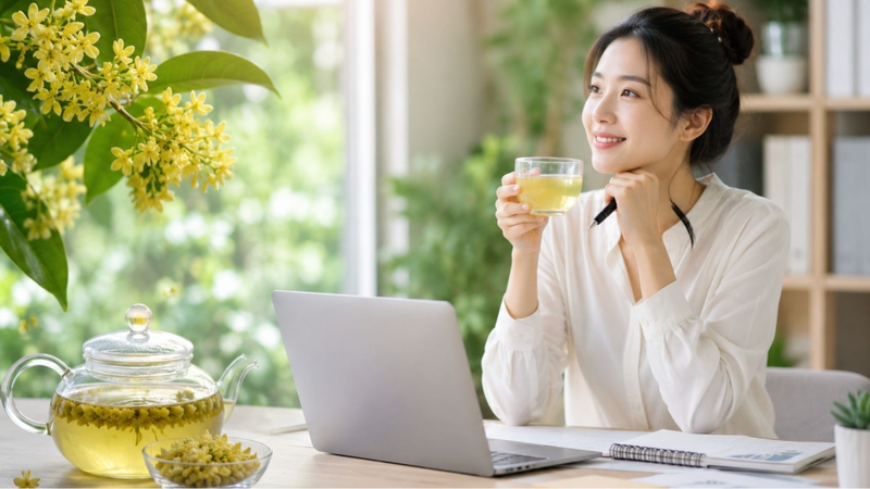 Caffeine trong trà hoa ngâu giúp tăng sự tỉnh táo